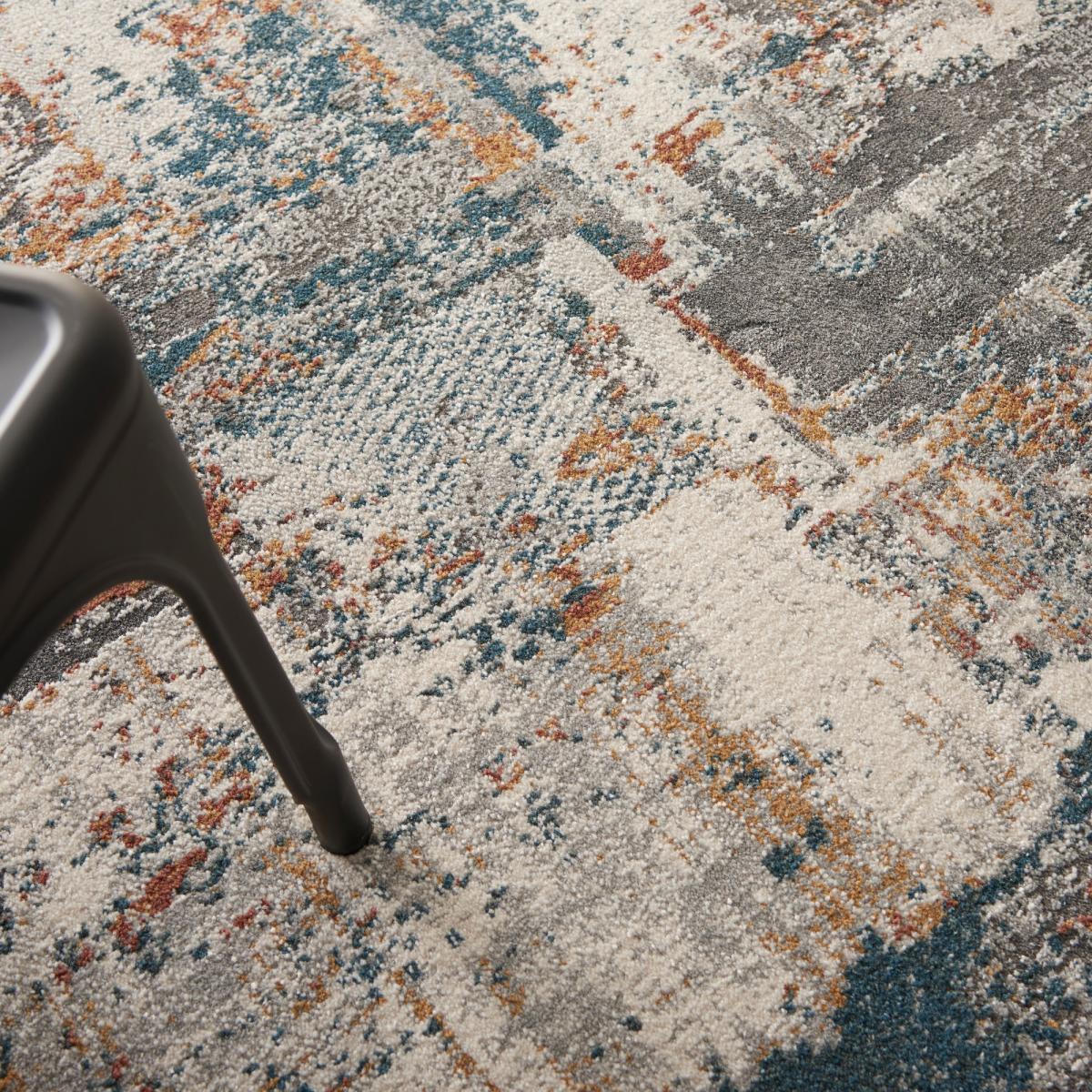 Tangra TNR06 Abstract Rug by Nourison in Grey Multicolour122x183cm – image 2