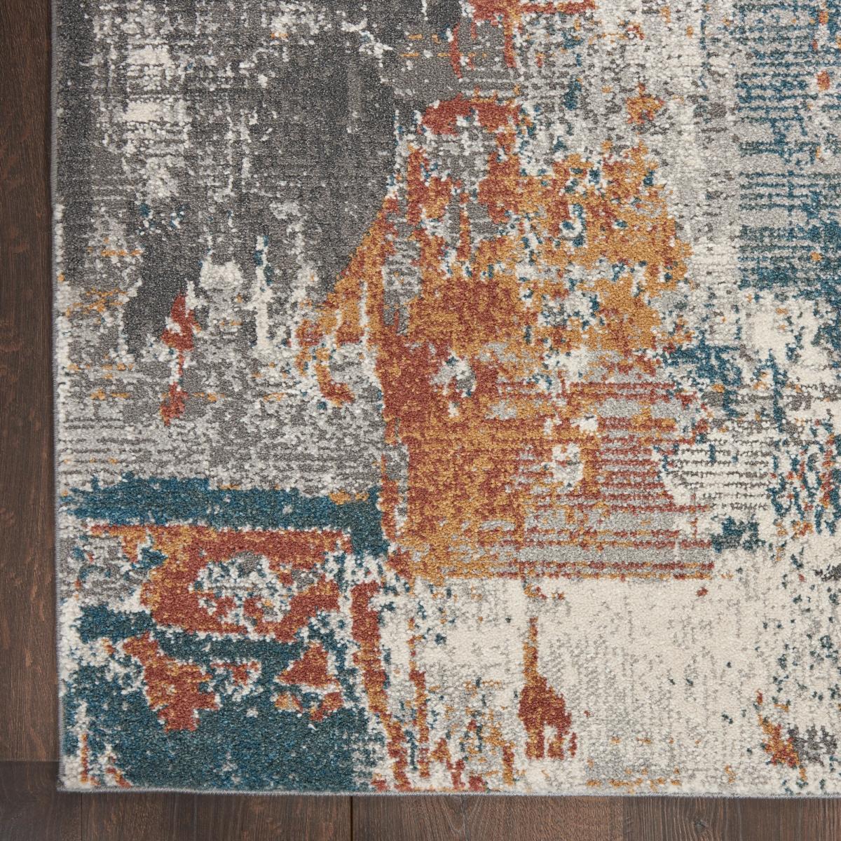 Tangra TNR06 Abstract Rug by Nourison in Grey Multicolour122x183cm – image 4