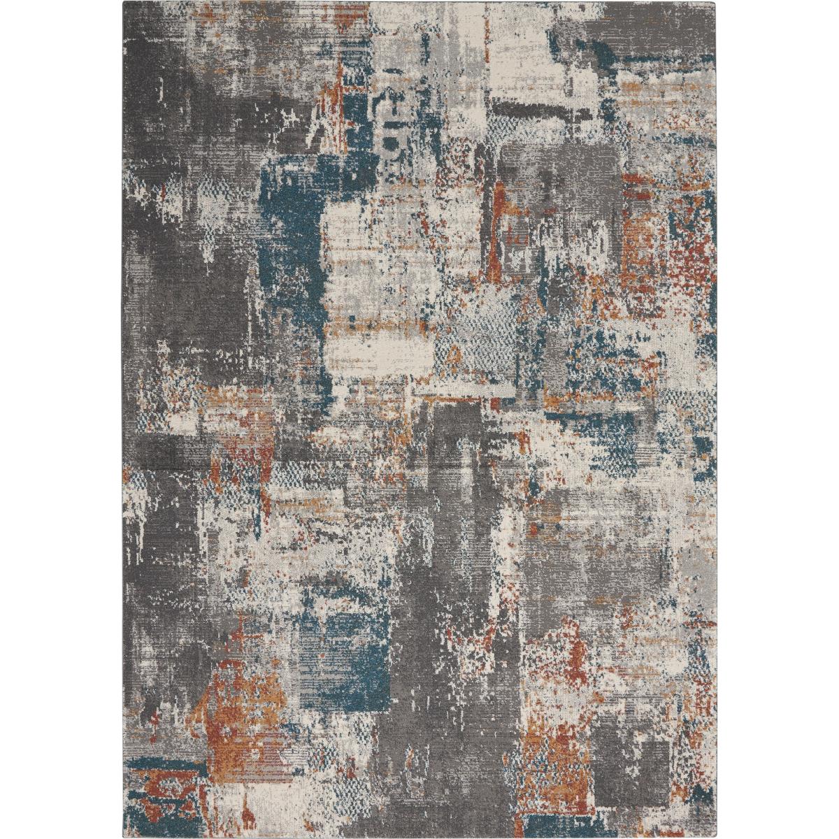 Tangra TNR06 Abstract Rug by Nourison in Grey Multicolour122x183cm – image 5