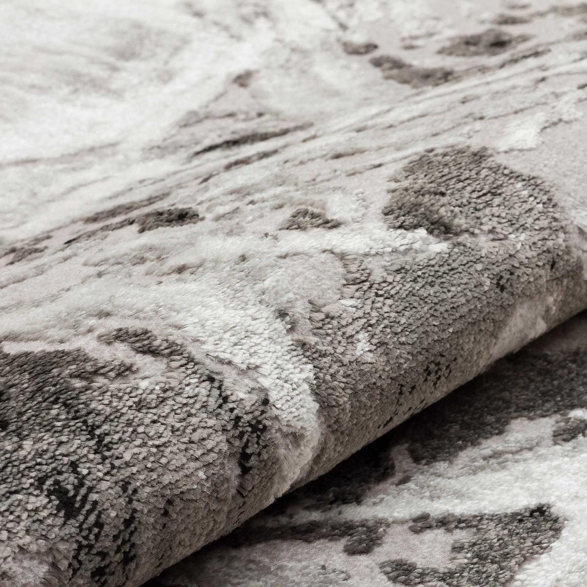 Blaze BLZ03 Abstract Marble Runner Rugs in Silver Grey 80x240cm – image 4