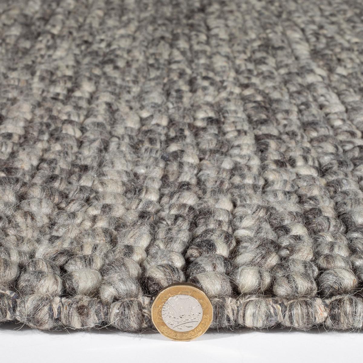 Delilah Mayfair Motted Pebble Wool Rugs in Grey Black 160x230cm – image 3