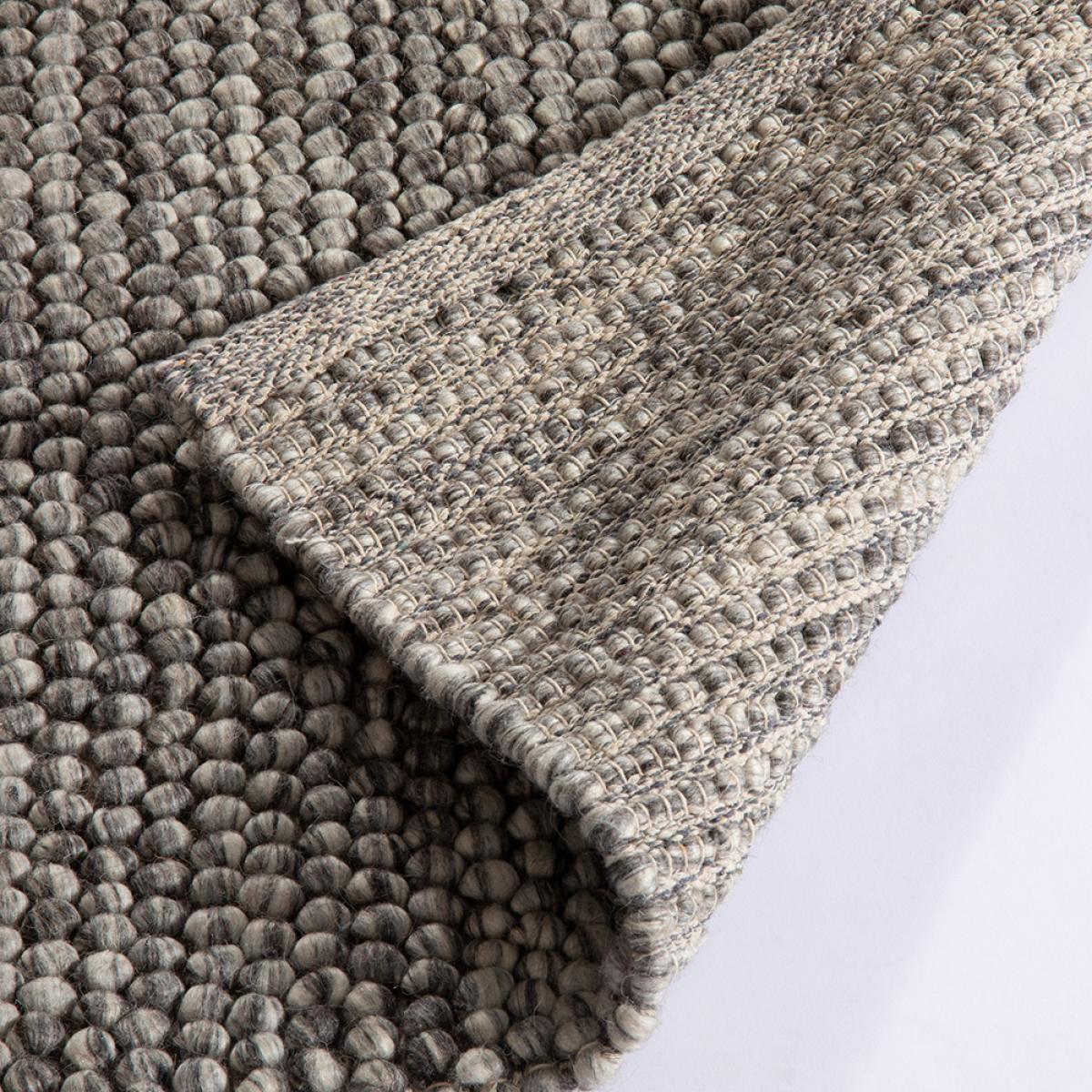 Delilah Mayfair Motted Pebble Wool Rugs in Grey Black 160x230cm – image 4