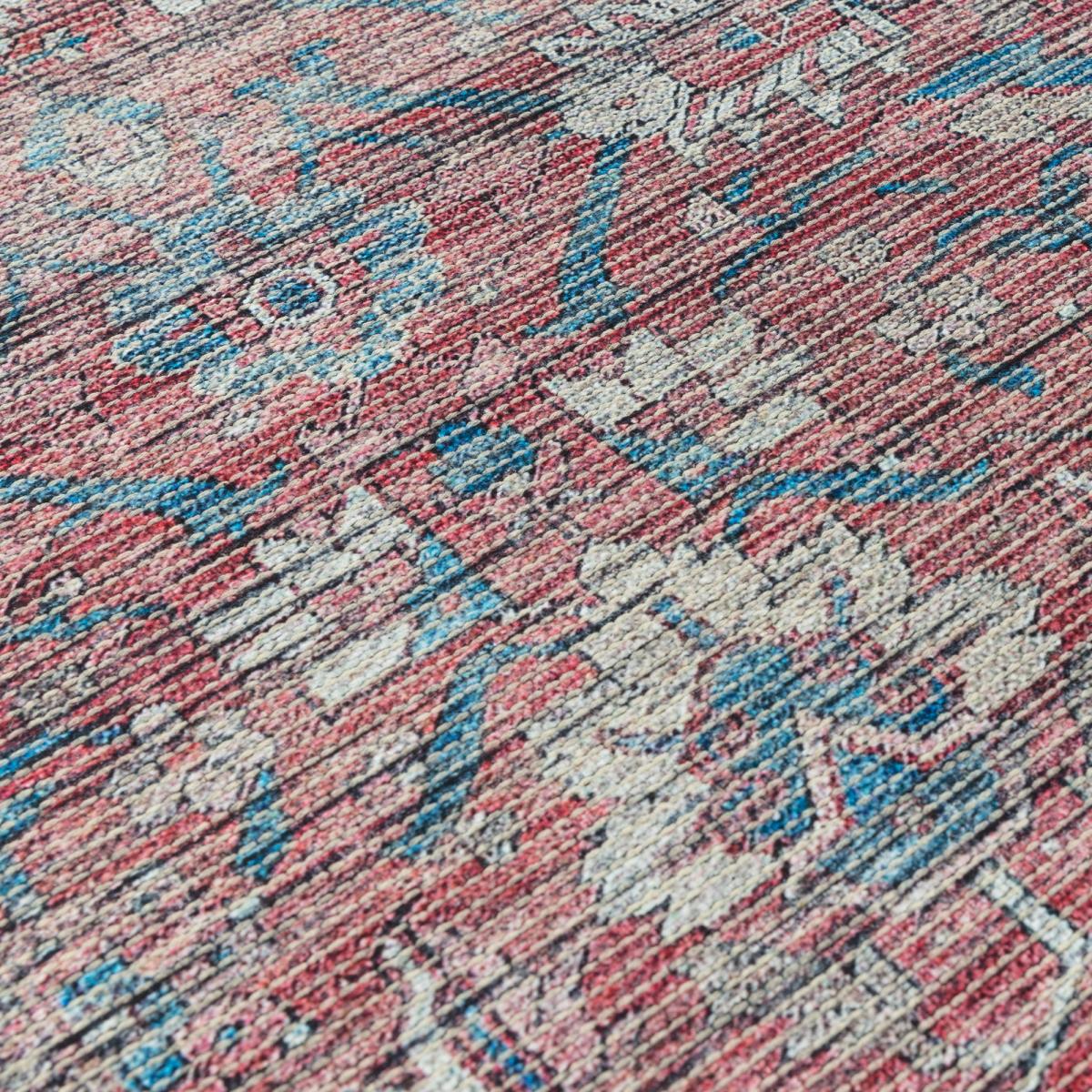 Kaya Mona KY10 Traditional Persian Floral Rugs in Red Blue – image 2