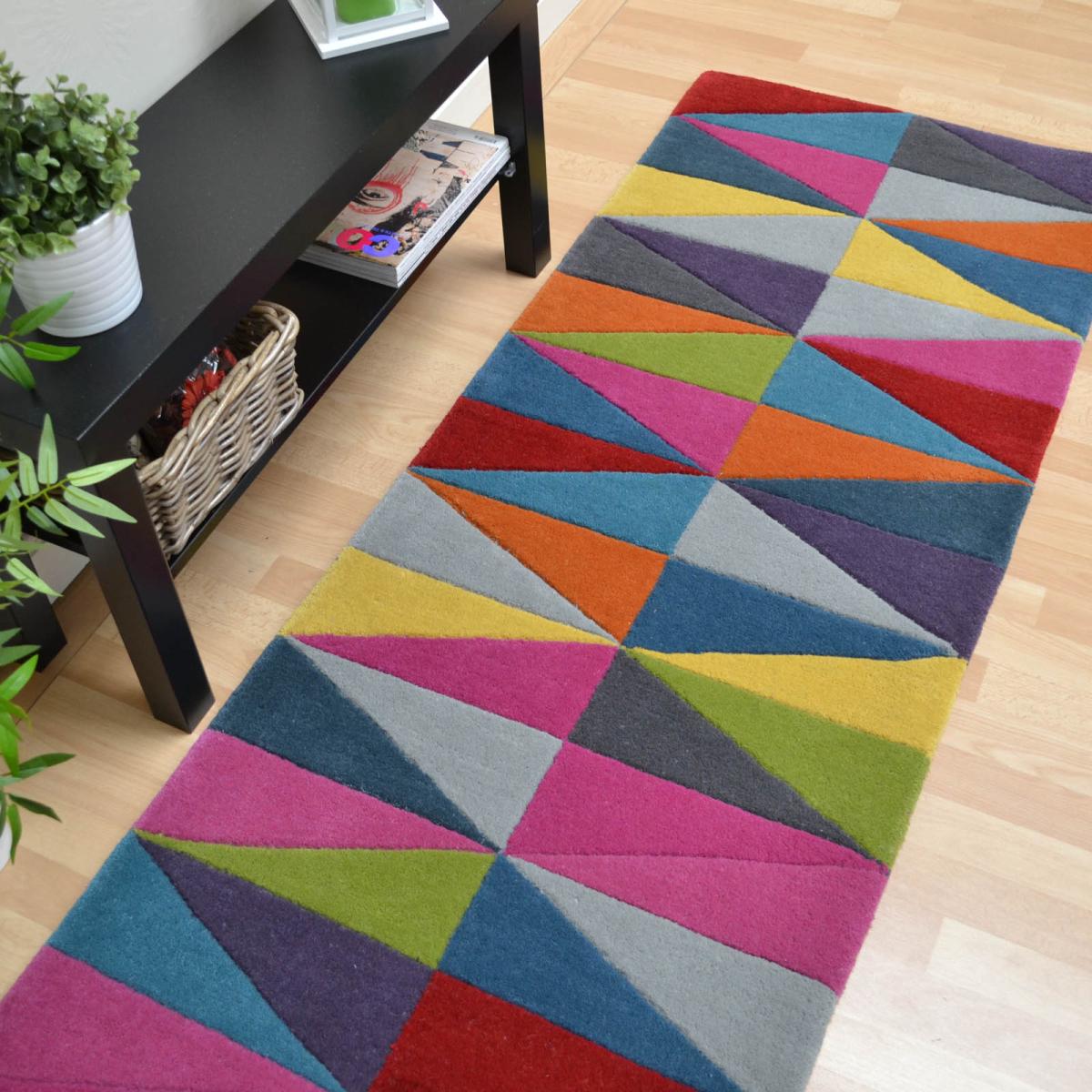 Funk Triangles Multi Coloured Hallway Runners 70x200cm – image 1