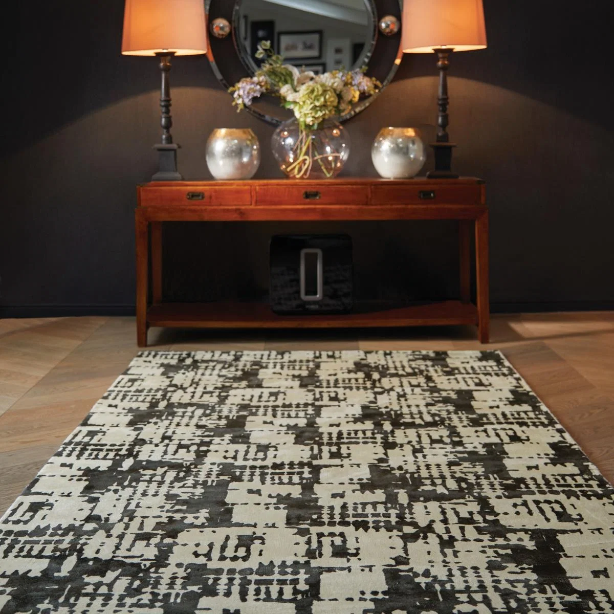 Elements Wool Rugs in Jet Ivory – image 1