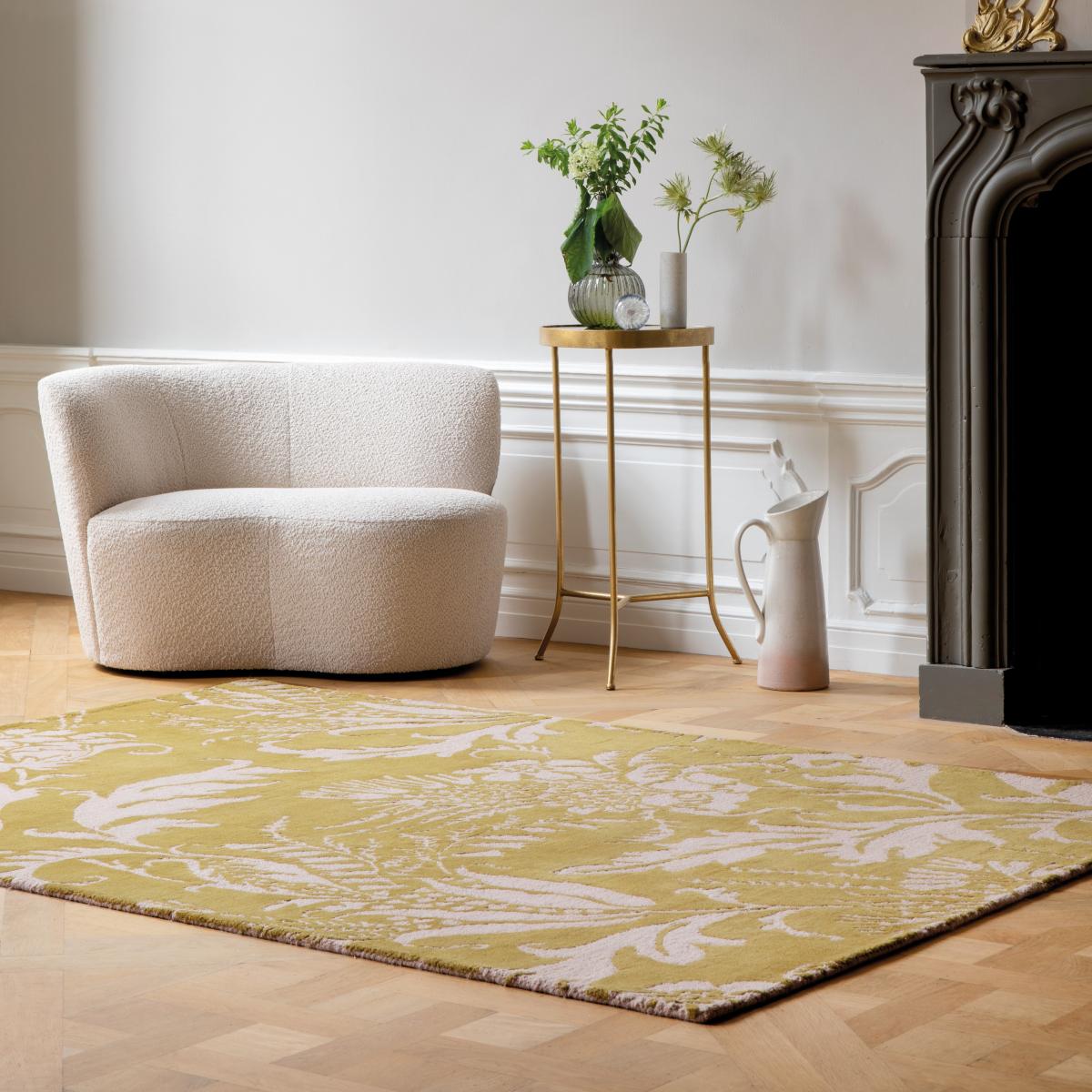 Baroque 162906 Wool Rugs by Ted Baker in Yellow170x240cm – image 1