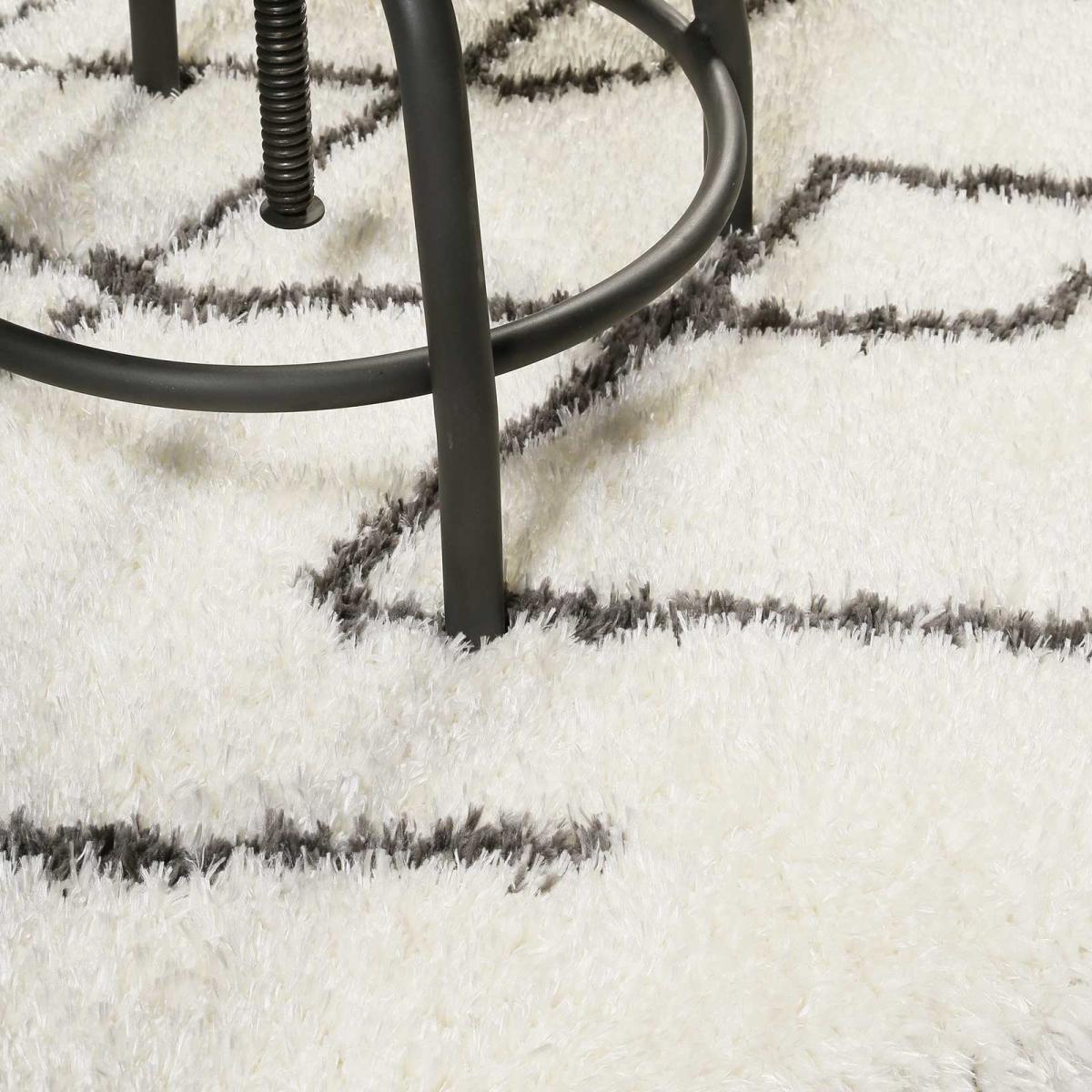 Boho and Scandic Afella Shaggy Rugs 5965 695 in White and Grey133x200cm – image 4