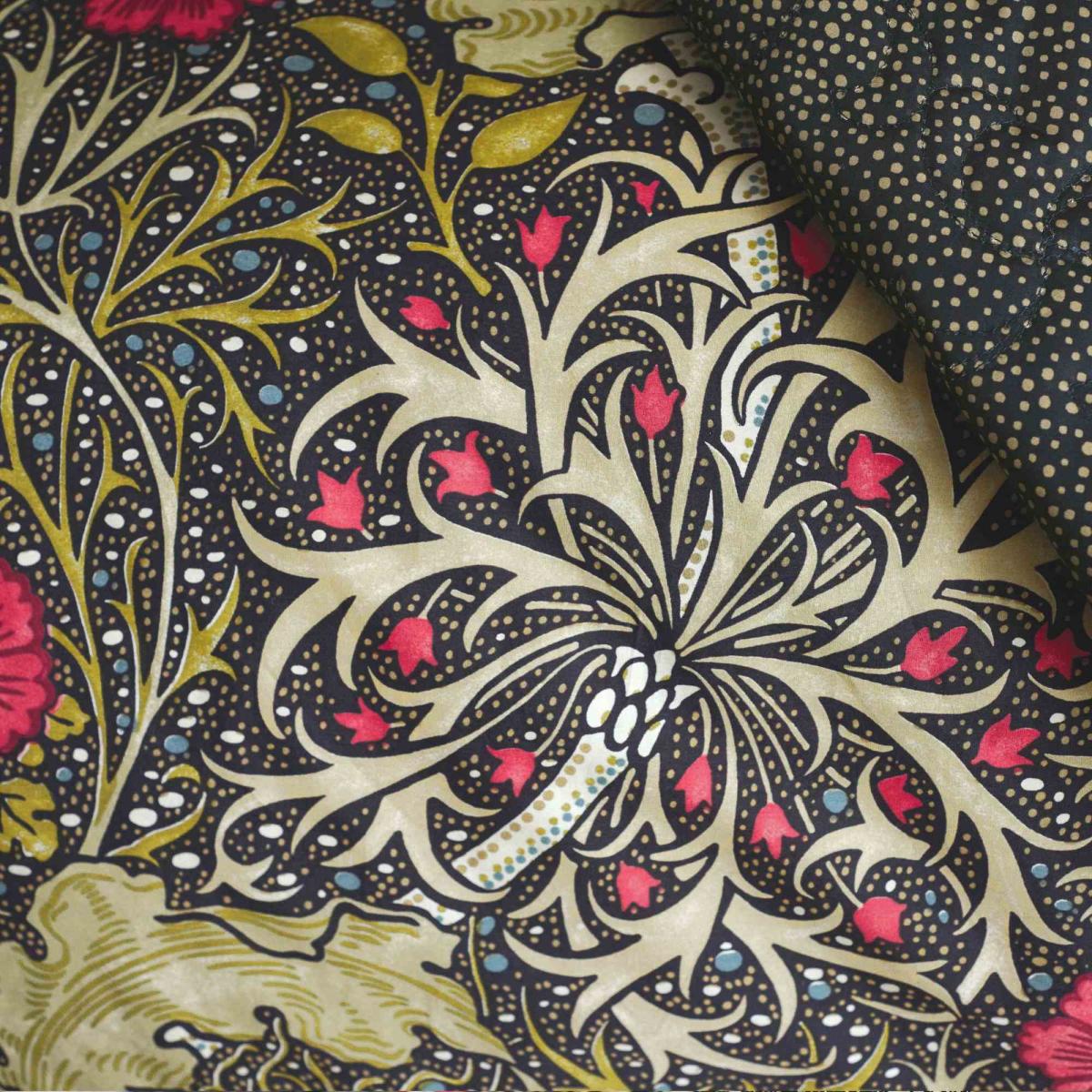 Morris Seaweed Bedding Duvet Cover and Pillowcase By Morris & Co in Black 40x40cm – image 3