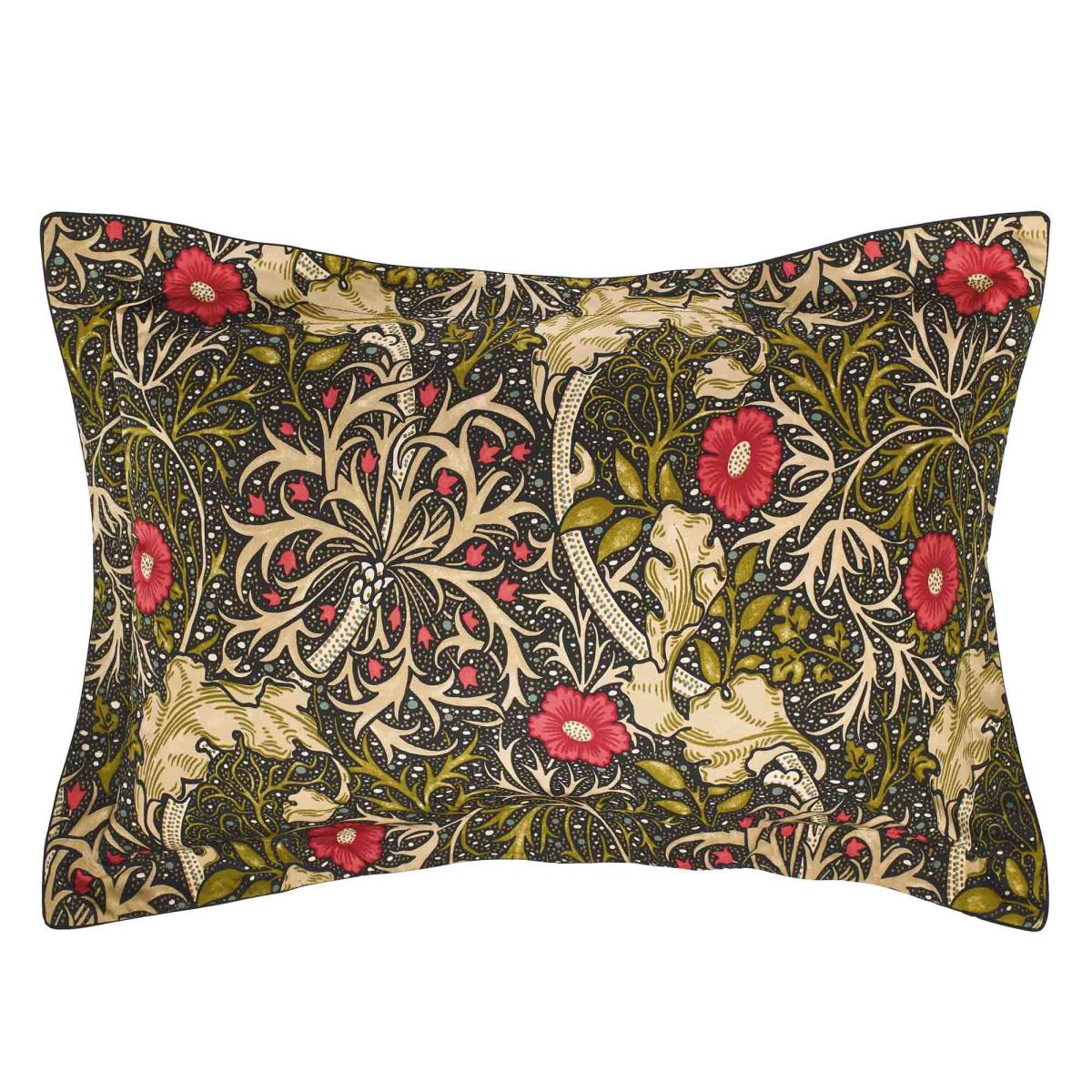 Morris Seaweed Bedding Duvet Cover and Pillowcase By Morris & Co in Black 40x40cm – image 5