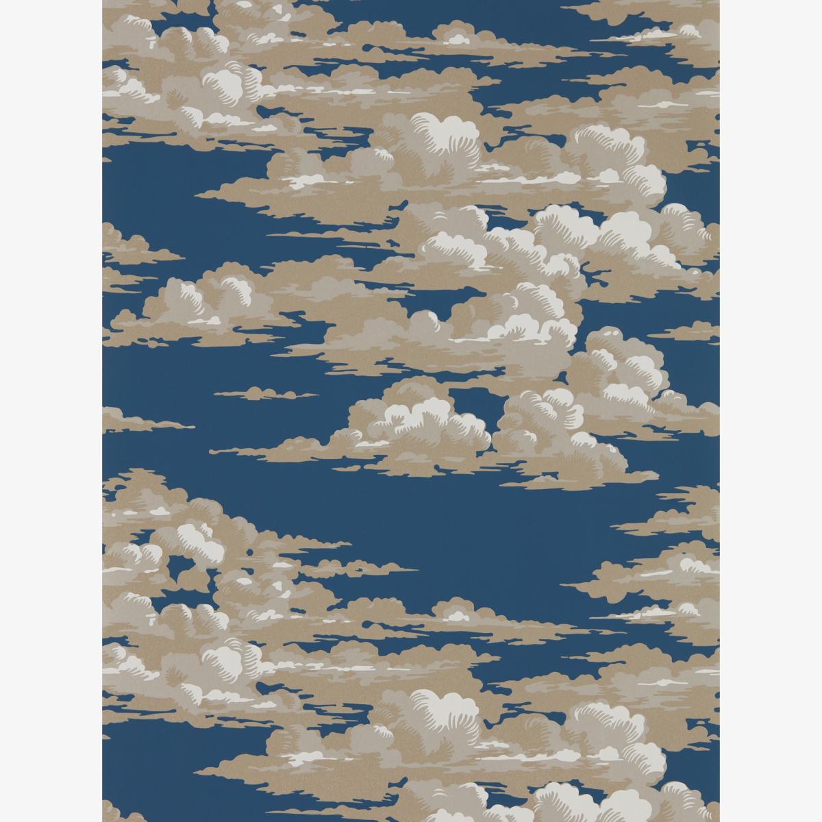 Silvi Clouds Wallpaper 216602 by Sanderson in Yacht Blue Roll