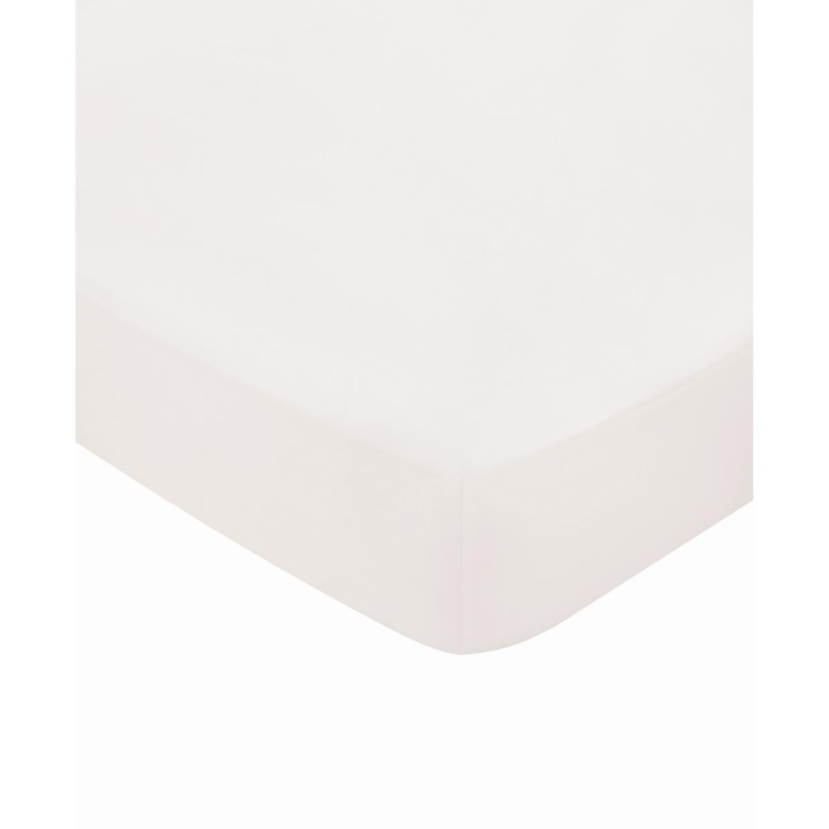 Plain Dye Fitted Sheet By Bedeck of Belfast in Chalk Cream 210x210cm – image 1