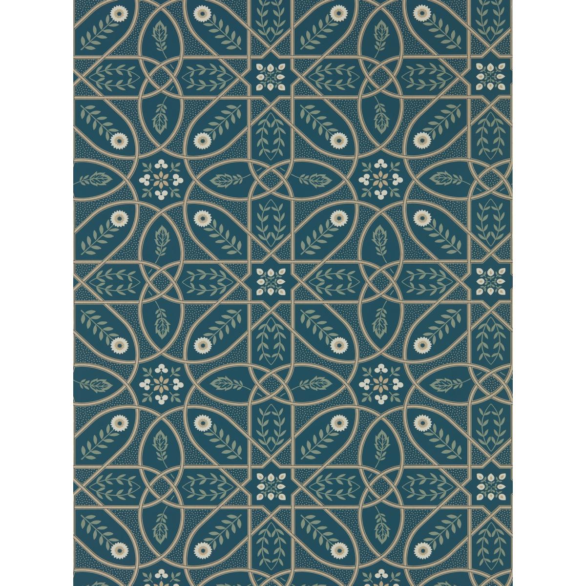 Brophy Trellis Wallpaper 216699 by Morris & Co in Deep Teal Blue Roll – image 3