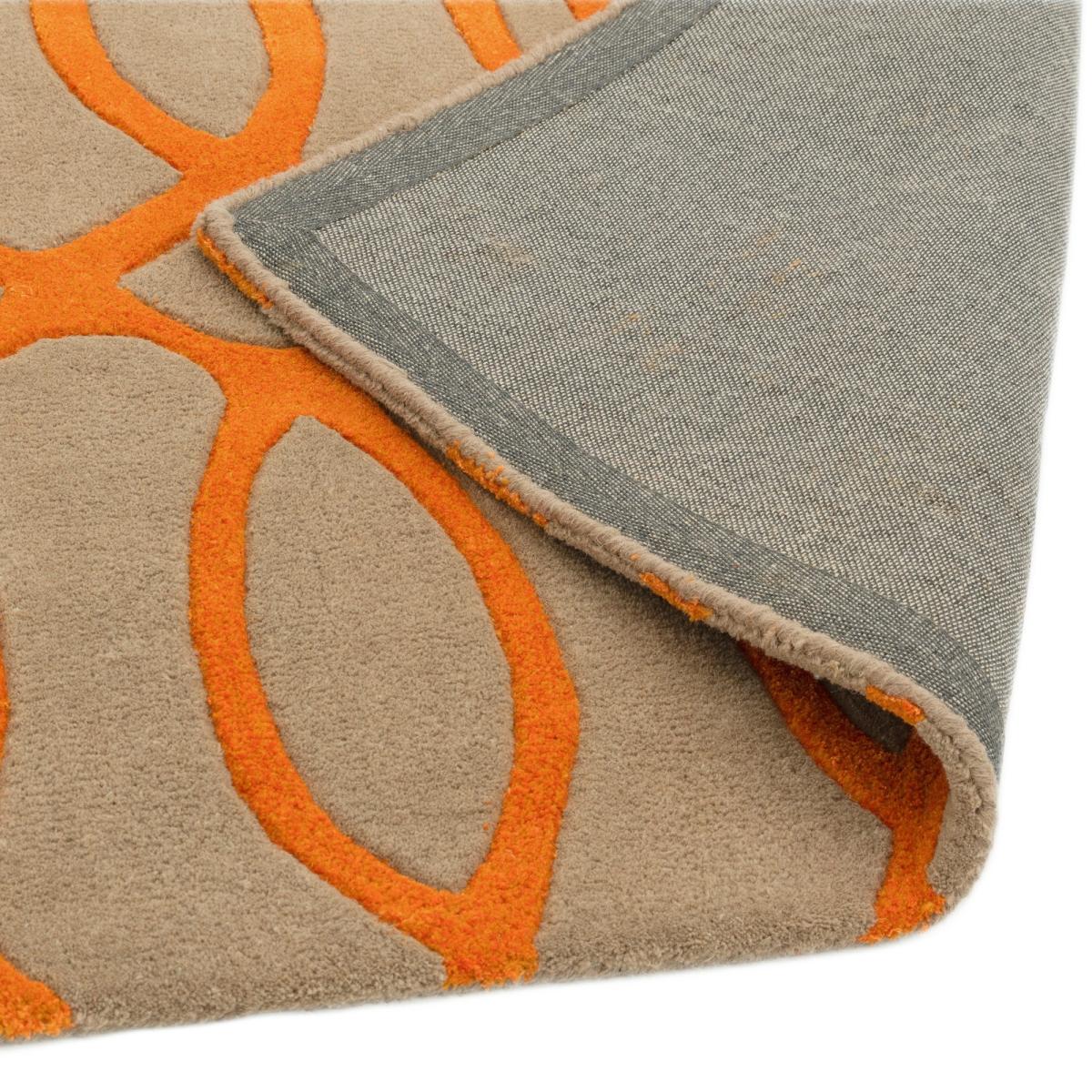 Matrix MAX37 Wire Geometric Wool Runner Rugs in Orange 70x240cm – image 3