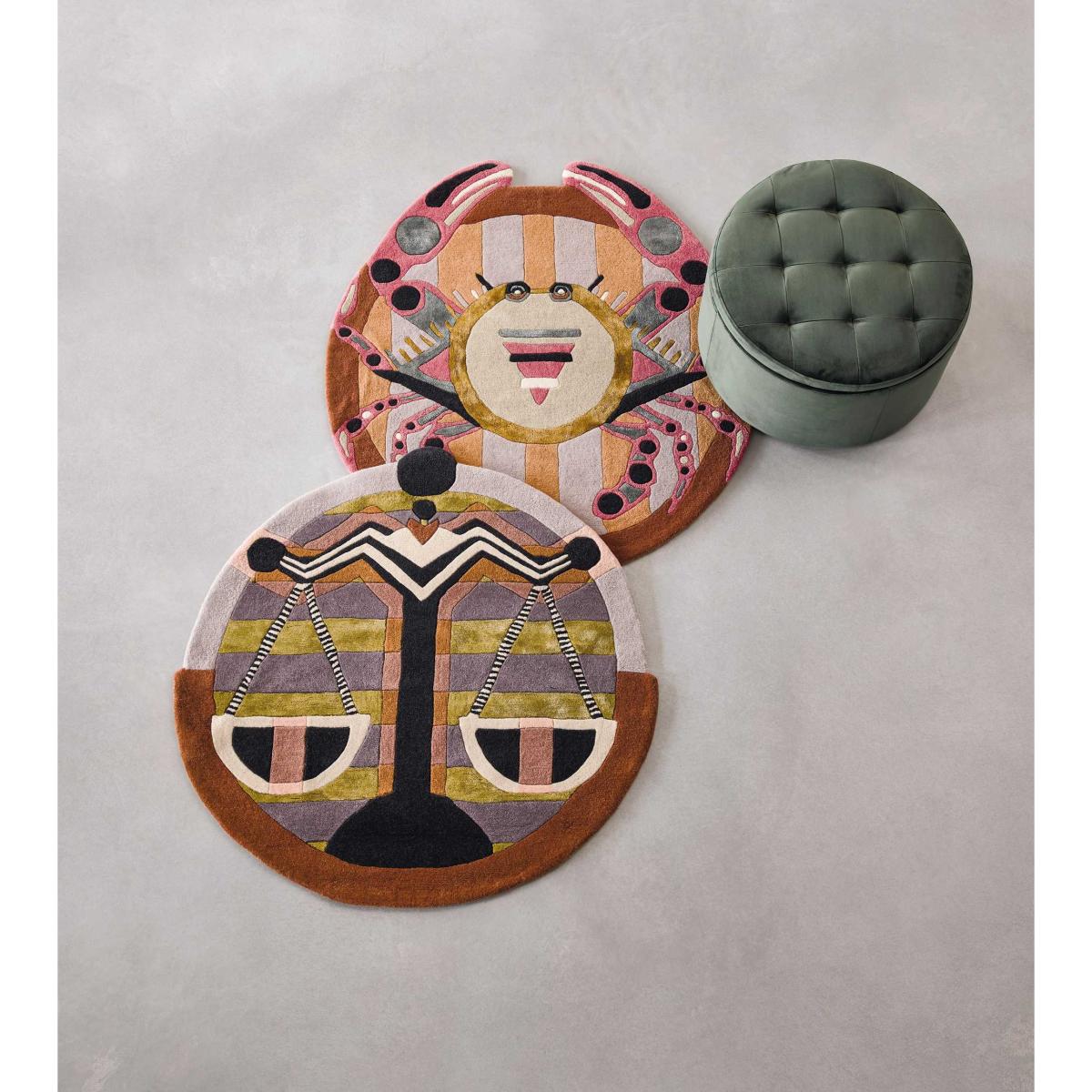 Zodiac Capricorn Star Sign Circle Round Wool Rugs 162005 by Ted Baker – image 2