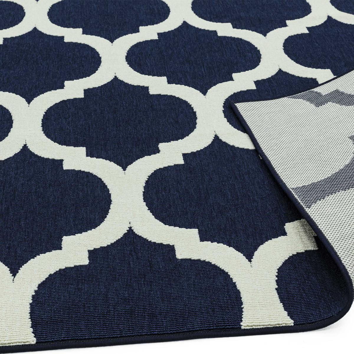 Antibes Trellis Outdoor Rugs in AN02 Blue – image 3