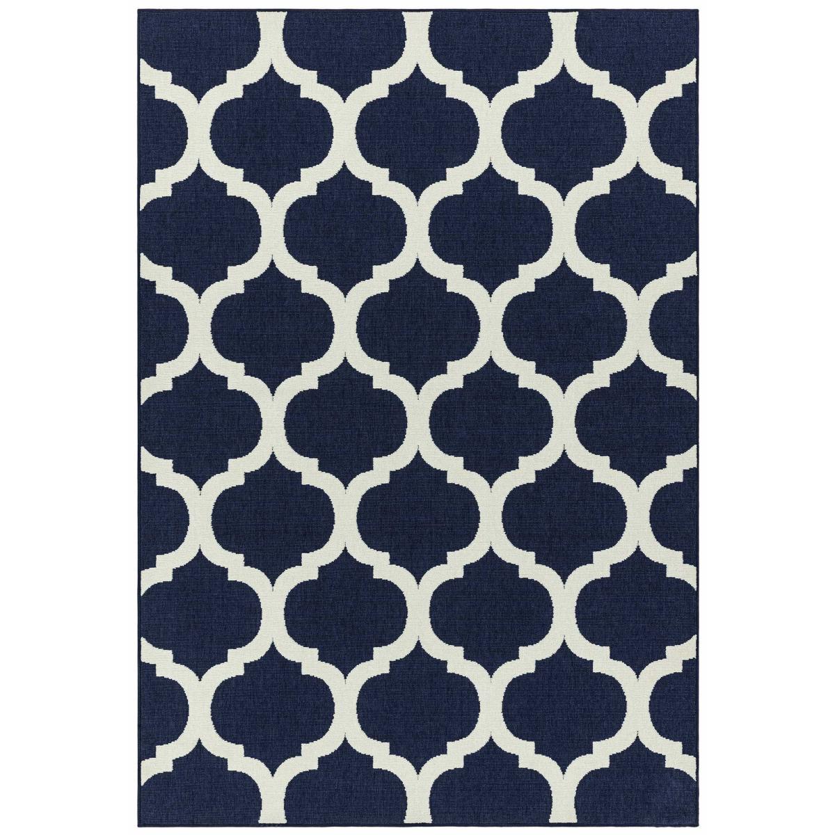 Antibes Trellis Outdoor Rugs in AN02 Blue – image 5