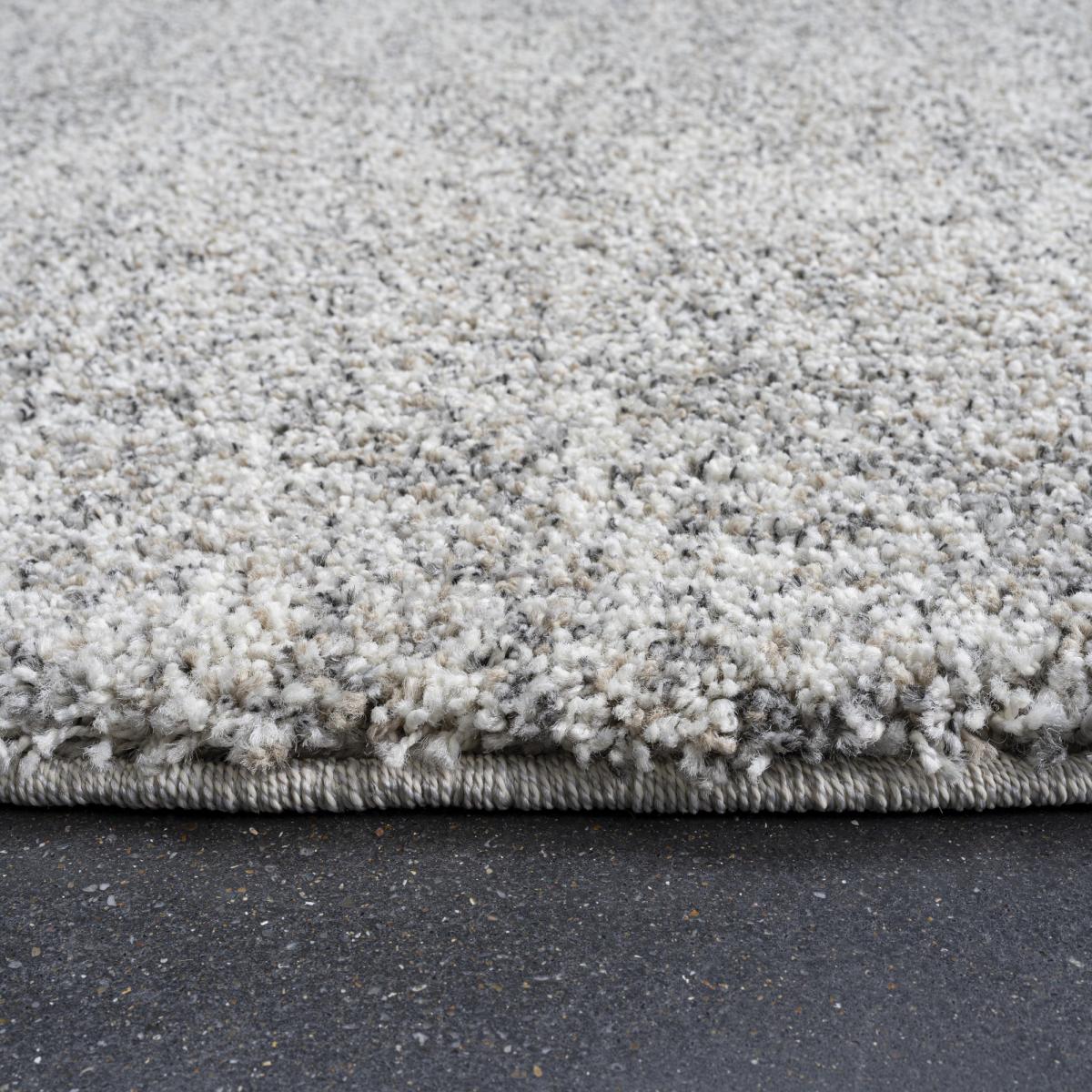 Mehari 23500 6258 Mottled Speckled Shaggy Circle Rugs in Beige 200x200cm – image 3