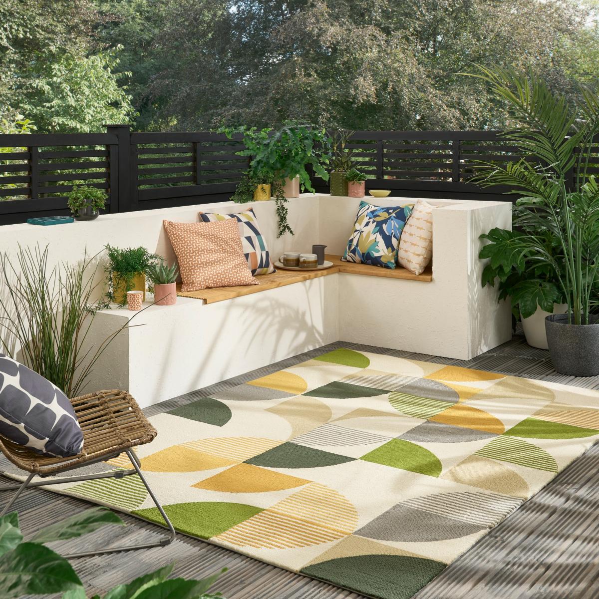 Ottil Indoor Outdoor Rugs 424607 by Scion in Citrus Green – image 1