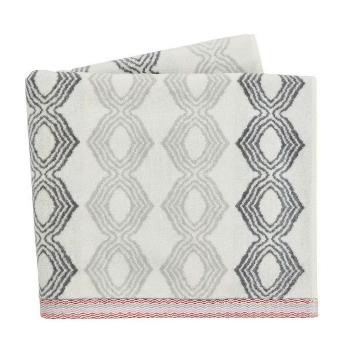 Sezan Embroidered Geometric Towel in Silver Grey 50x90cm – image 3
