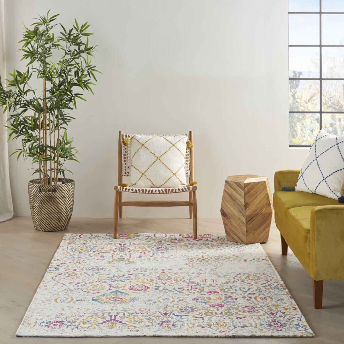 Damask DAS06 Distressed Rugs in Multi by Nourison – image 1