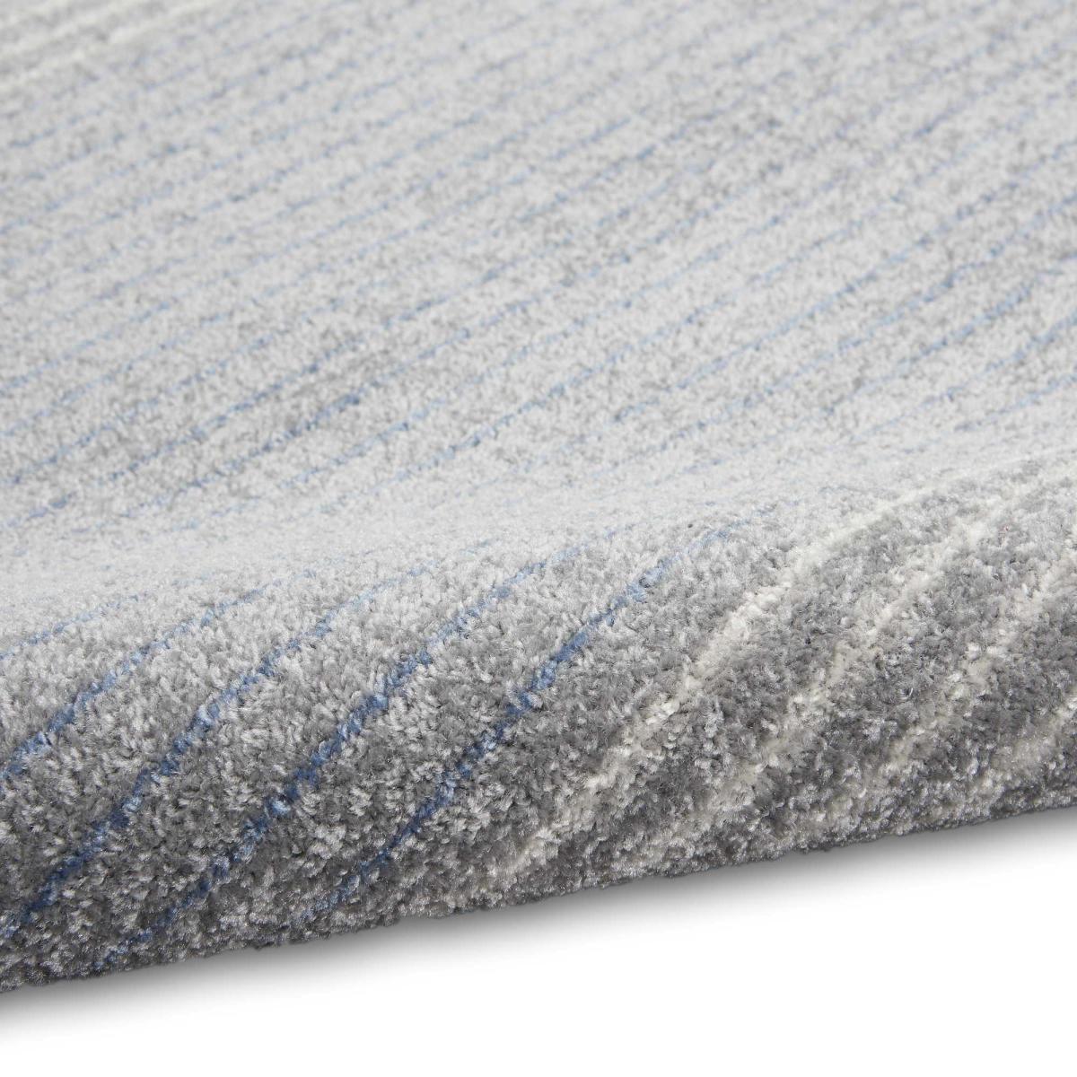 Calvin Klein Stripe Designer Rugs CK001 River Flow RFV06 in Blue Grey – image 1