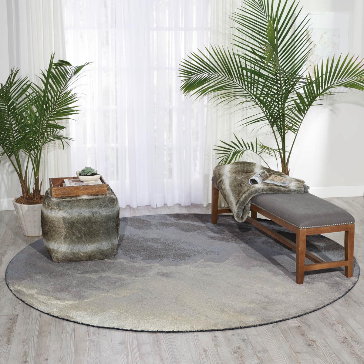 Nourison Twilight Circular Rugs TWI18 by Nourison in Storm – image 1
