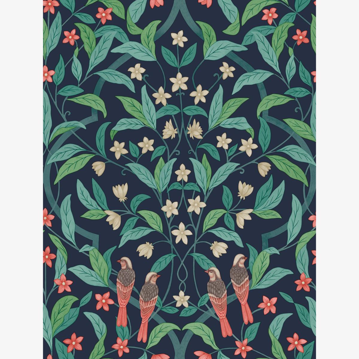 Jasmine & Serin Symphony Wallpaper 10030 by Cole & Son in Ink BlueRoll