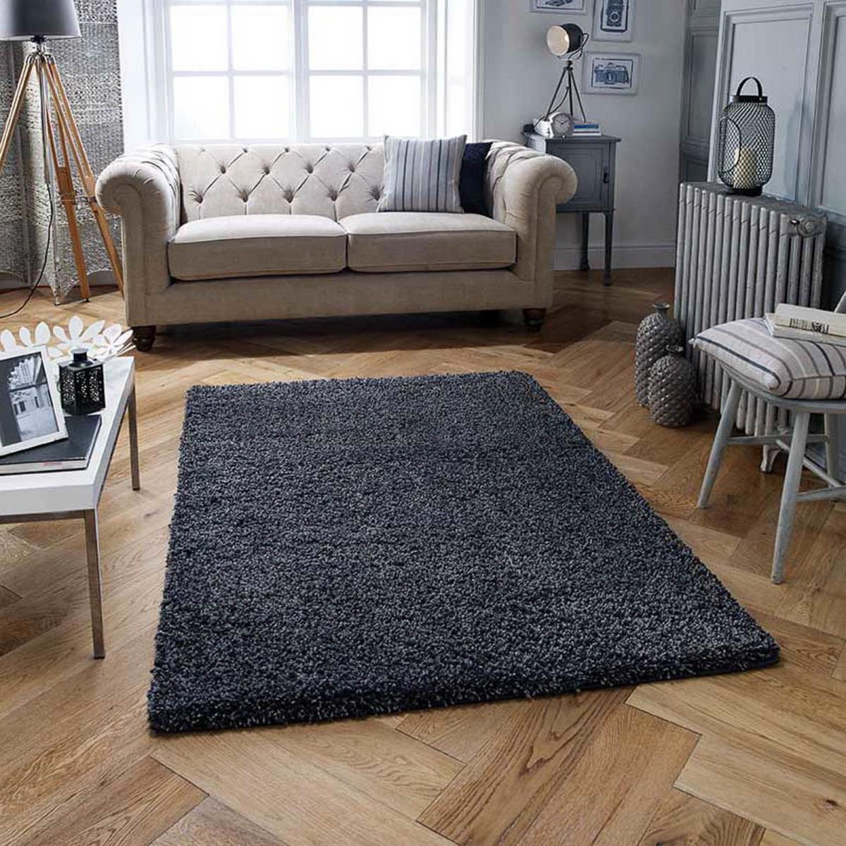 Harmony Shaggy Rugs in Charcoal – image 1
