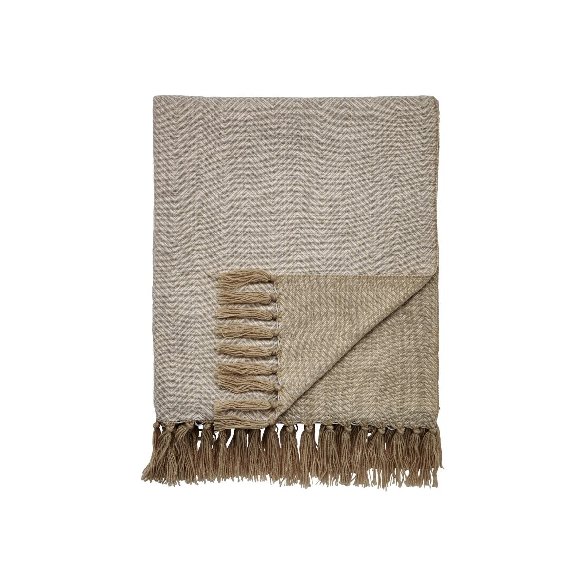 Serenity Herringbone Woven Throw by Katie Piper in Linen130x170cm – image 1
