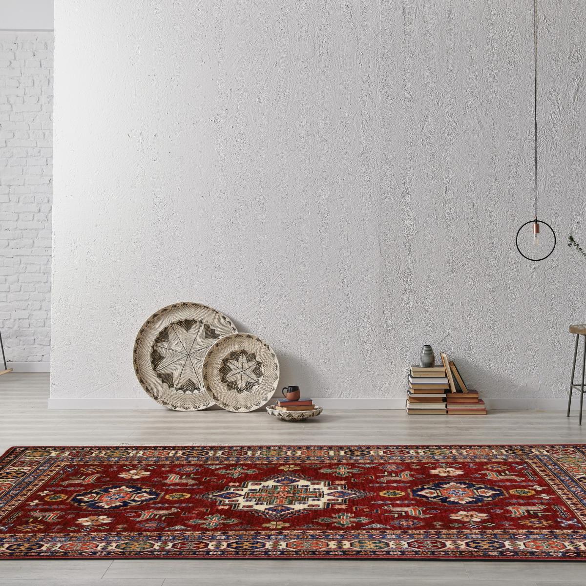 Kazak Supreme Traditional Wool Rugs 46226 in Red Multi 176x120cm – image 1