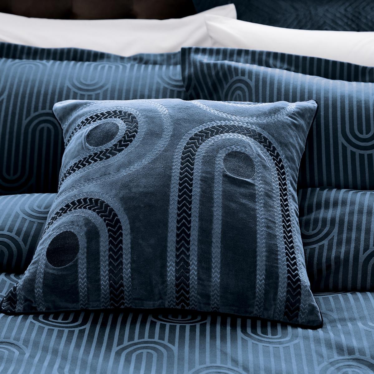 Empire Jacquard Bedding Duvet Cover and Pillowcase by Helena Springfield in Blue 220x230cm – image 3