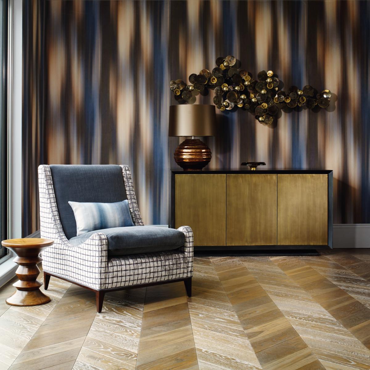 Atmosfera Wallpaper 312505 by Zoffany in Midnight Copper Brown Roll – image 1