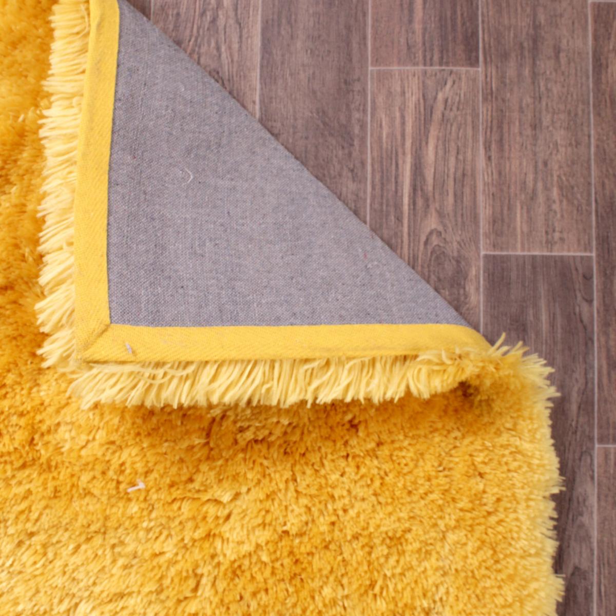Flossy Plain Shaggy Rugs in Gold – image 2