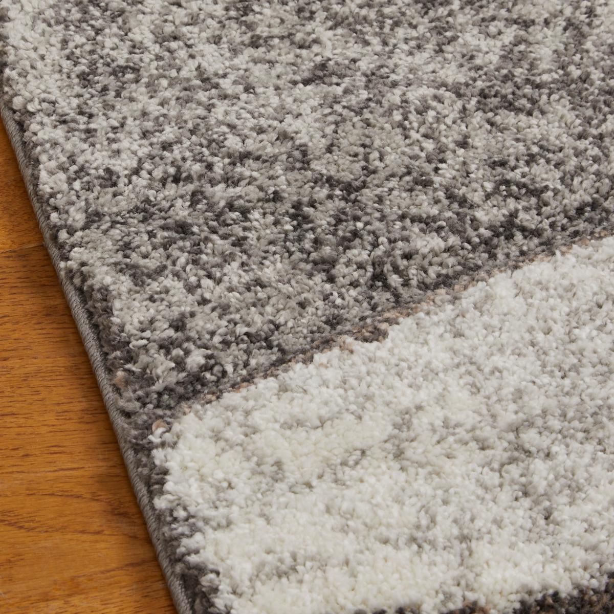 Gio 163F Modern Abstract Wave Rug in Grey80x150cm – image 3
