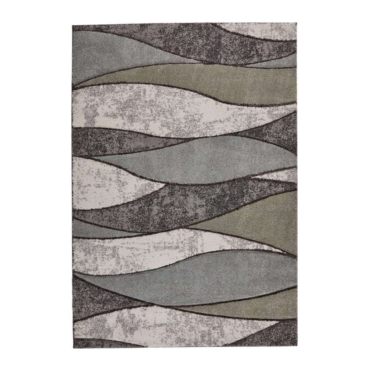 Gio 163F Modern Abstract Wave Rug in Grey80x150cm – image 5