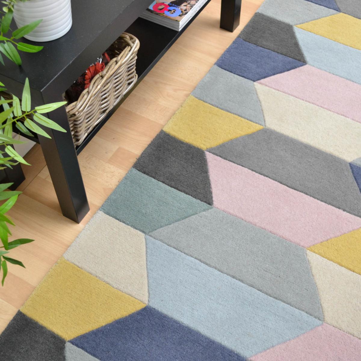 Funk Honeycomb Pastel Modern Hallway Runners 70x200cm – image 4