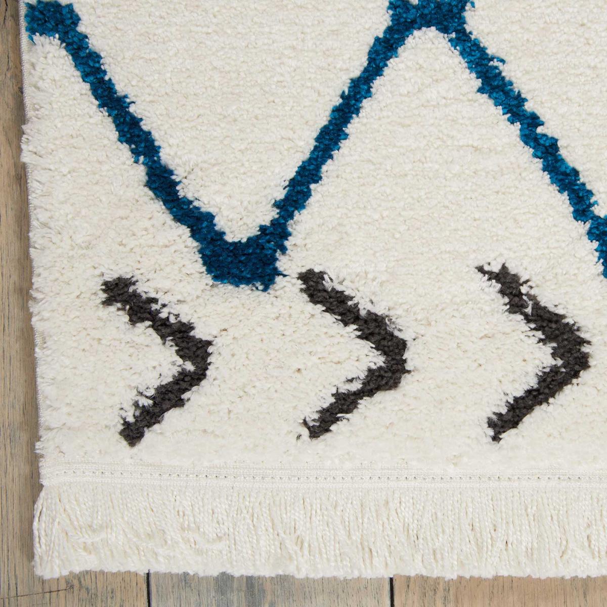 Kamala Rugs DS500 by Nourison in White and Blue 160x221cm – image 2