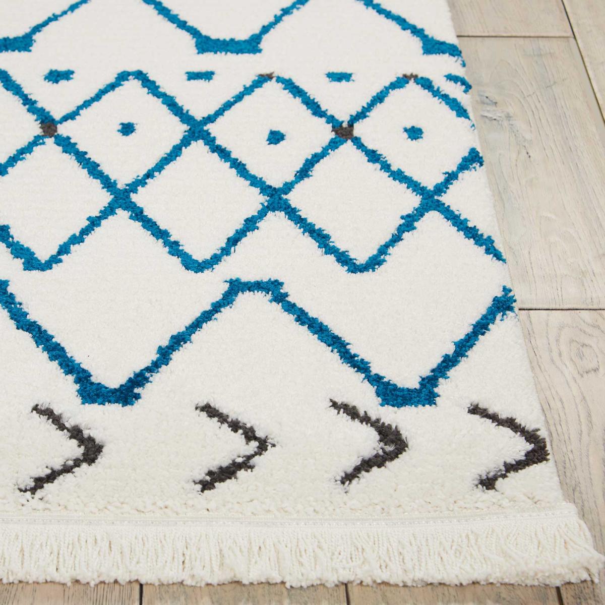 Kamala Rugs DS500 by Nourison in White and Blue 160x221cm – image 3