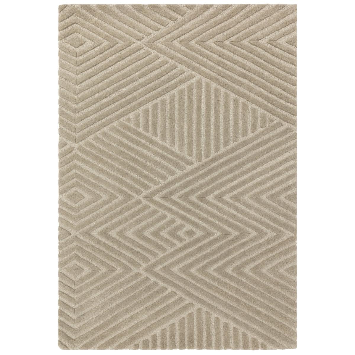 Hague Geometric Textured Wool Rugs in Taupe Brown120x170cm – image 5