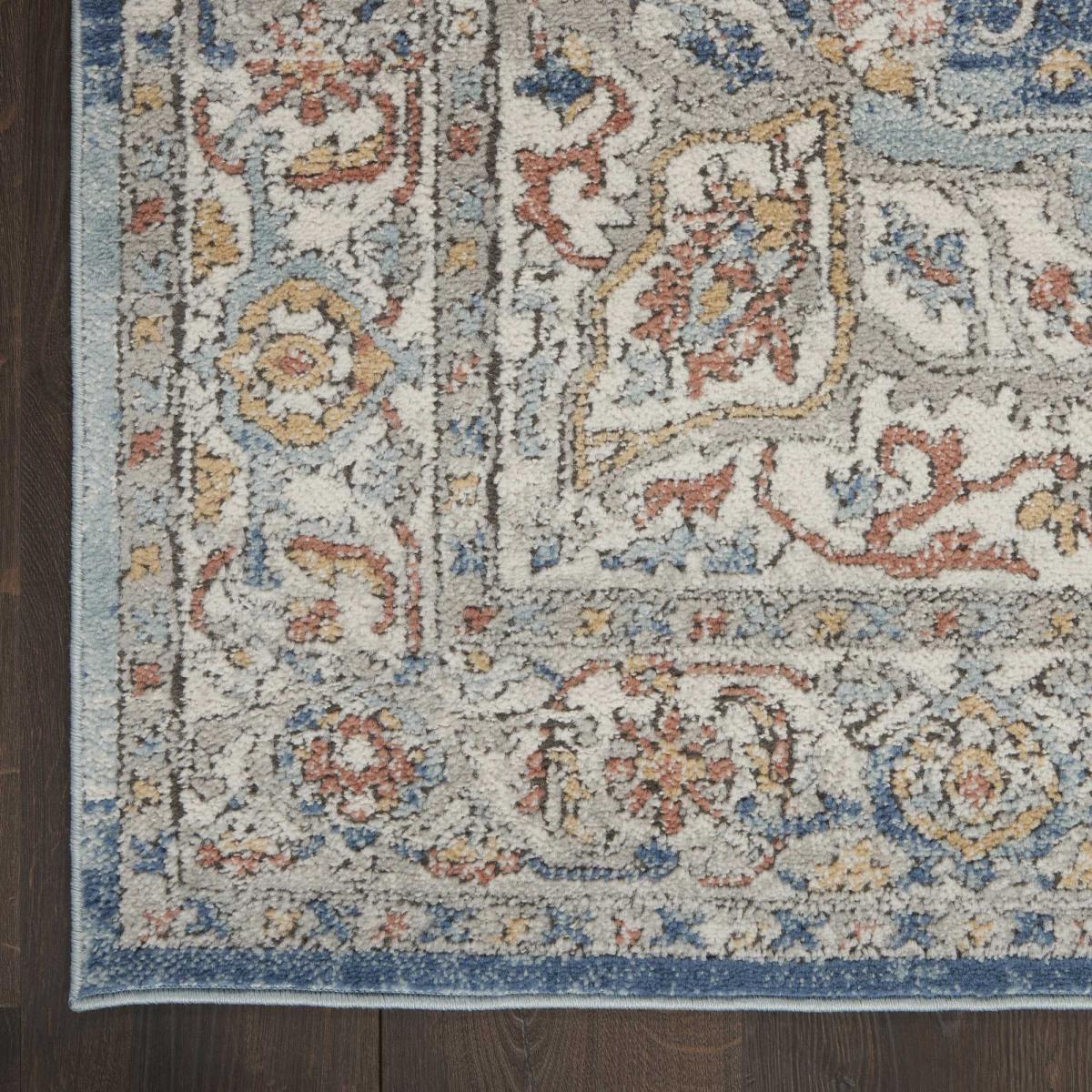 Quarry QUA11 Traditional Distressed Rugs in Ivory Blue 114x175cm – image 2