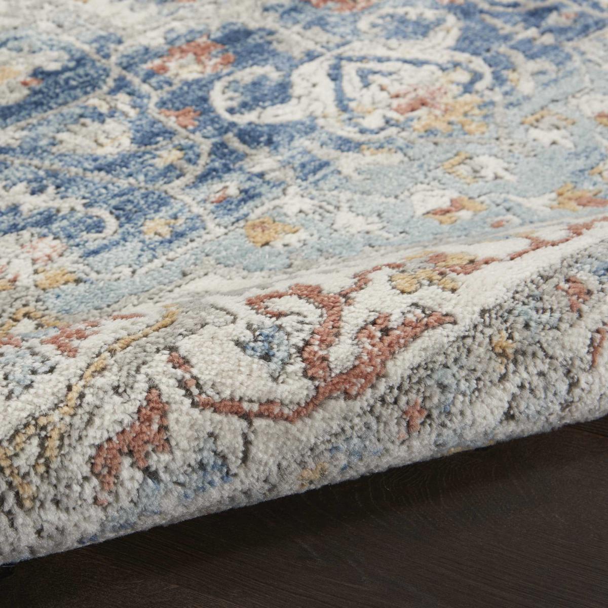 Quarry QUA11 Traditional Distressed Rugs in Ivory Blue 114x175cm – image 4