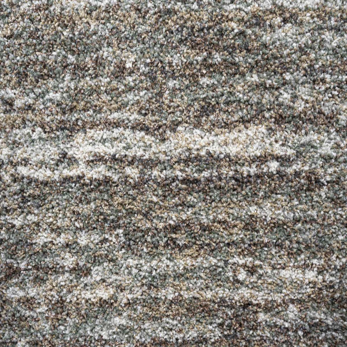 Mehari 23067 4727 Abstract Shaggy Runner Rugs in Beige Multi 67x240cm