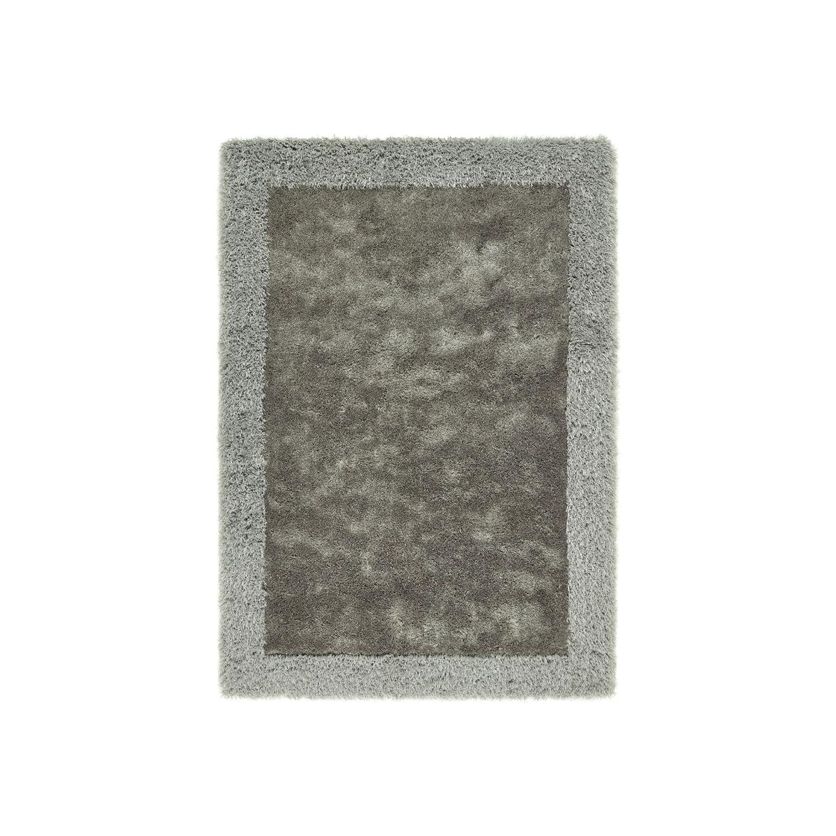 Shimmer Shaggy Border Rugs in Silver 160x230cm