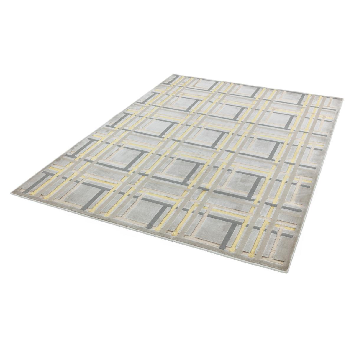 Aurora Elexus AU15 Geometric Rugs in Metallic Gold Bronze and Grey – image 2