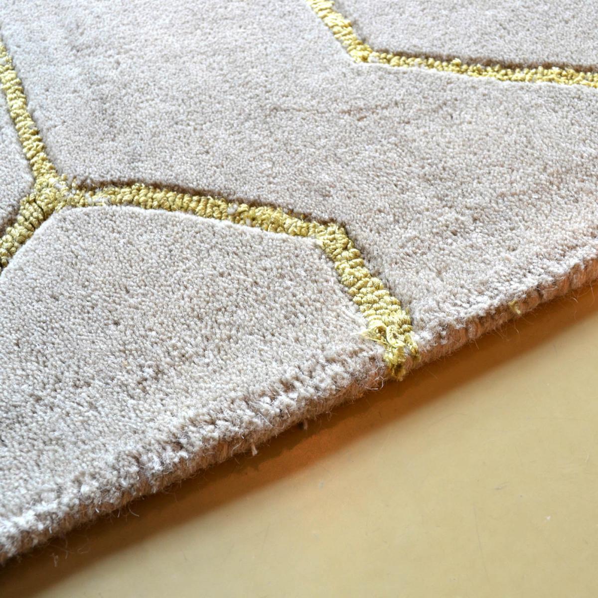 Arris Geometric Wool Rugs 37304 in Grey and Gold by Wedgwood&nbsp;120x180cm – image 3