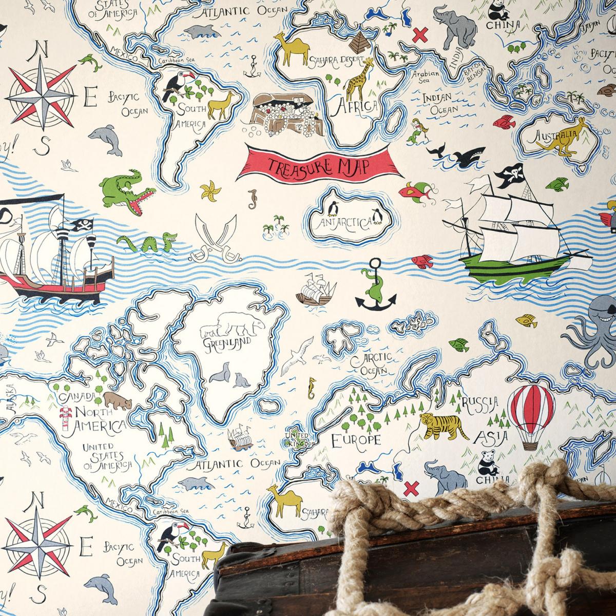 Treasure Map Wallpaper 214040 by Sanderson in Vanilla Multi Roll – image 2