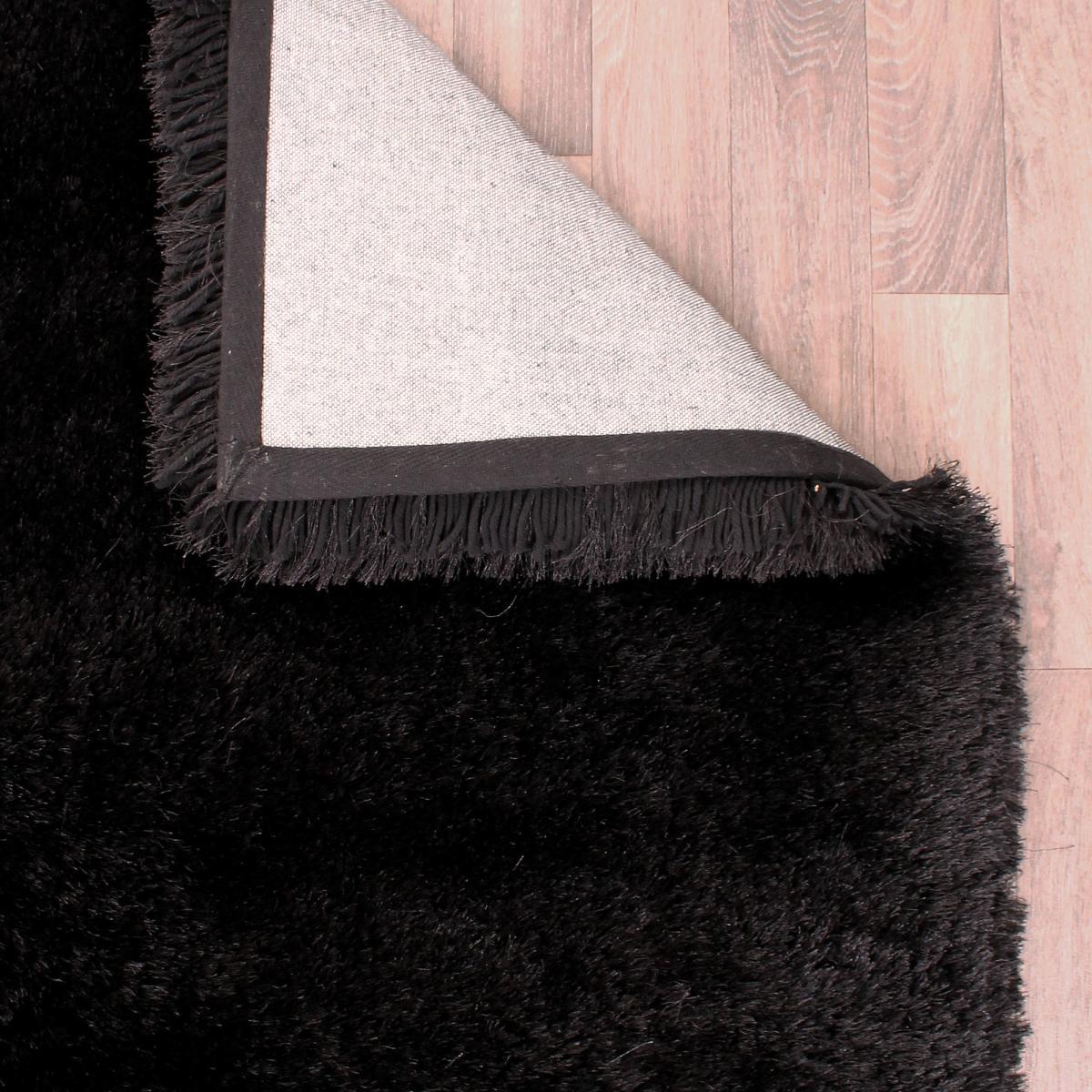 Mayfair Modern Plain Shaggy Rugs in Black160x230cm – image 2
