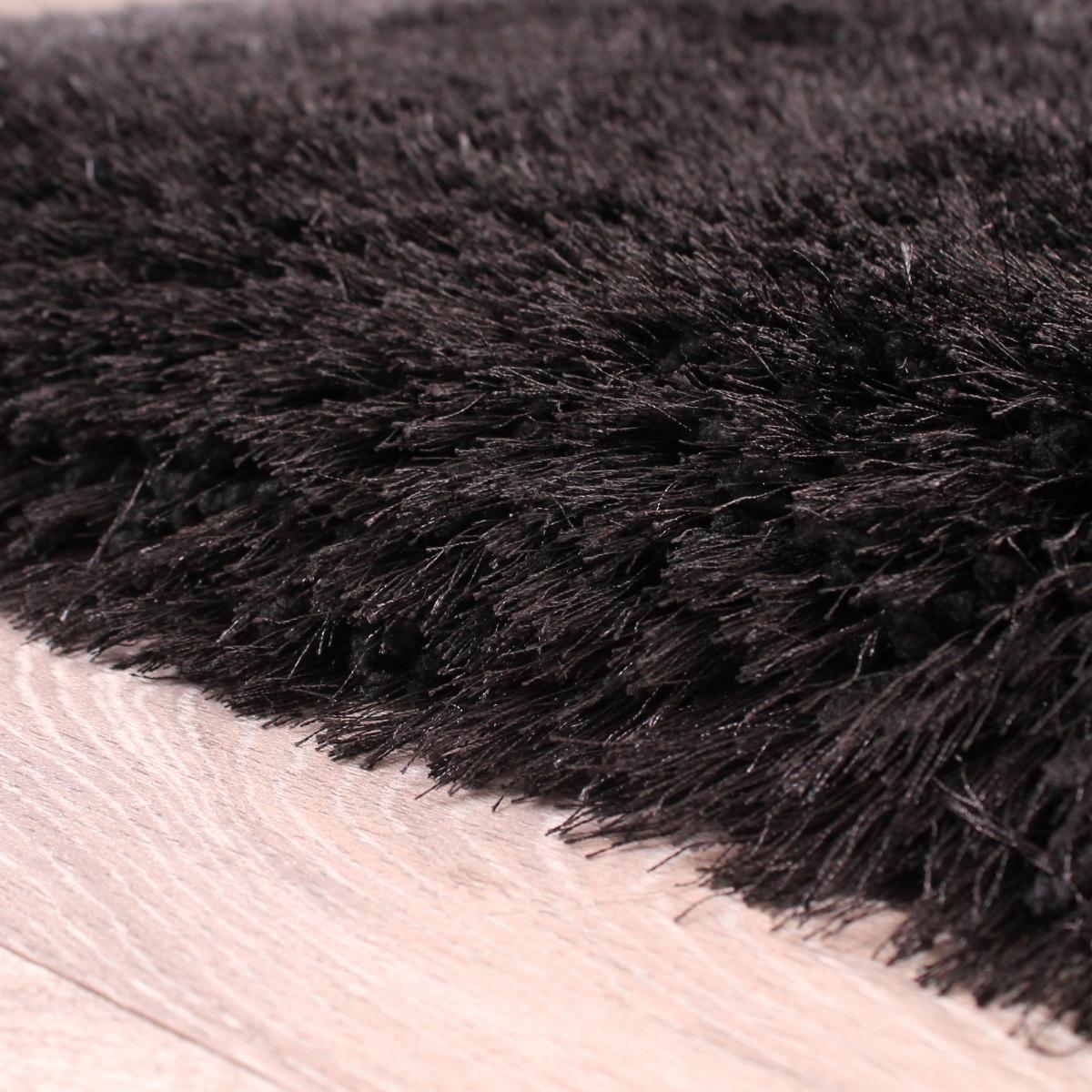 Mayfair Modern Plain Shaggy Rugs in Black160x230cm – image 3