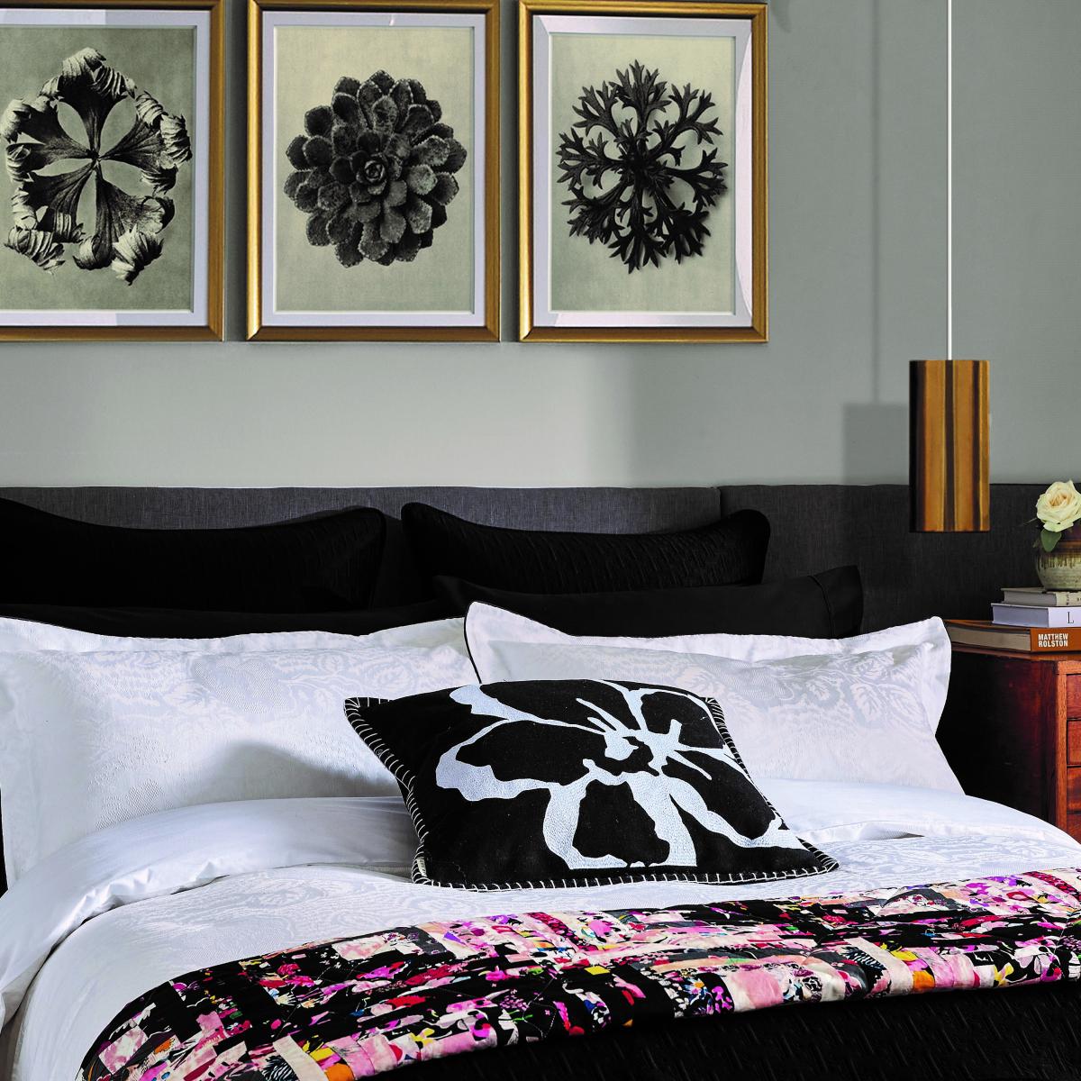 Modern Floral Jacquard Bedding Duvet Cover and Pillowcase by Ted Baker in White 74x48cm – image 3