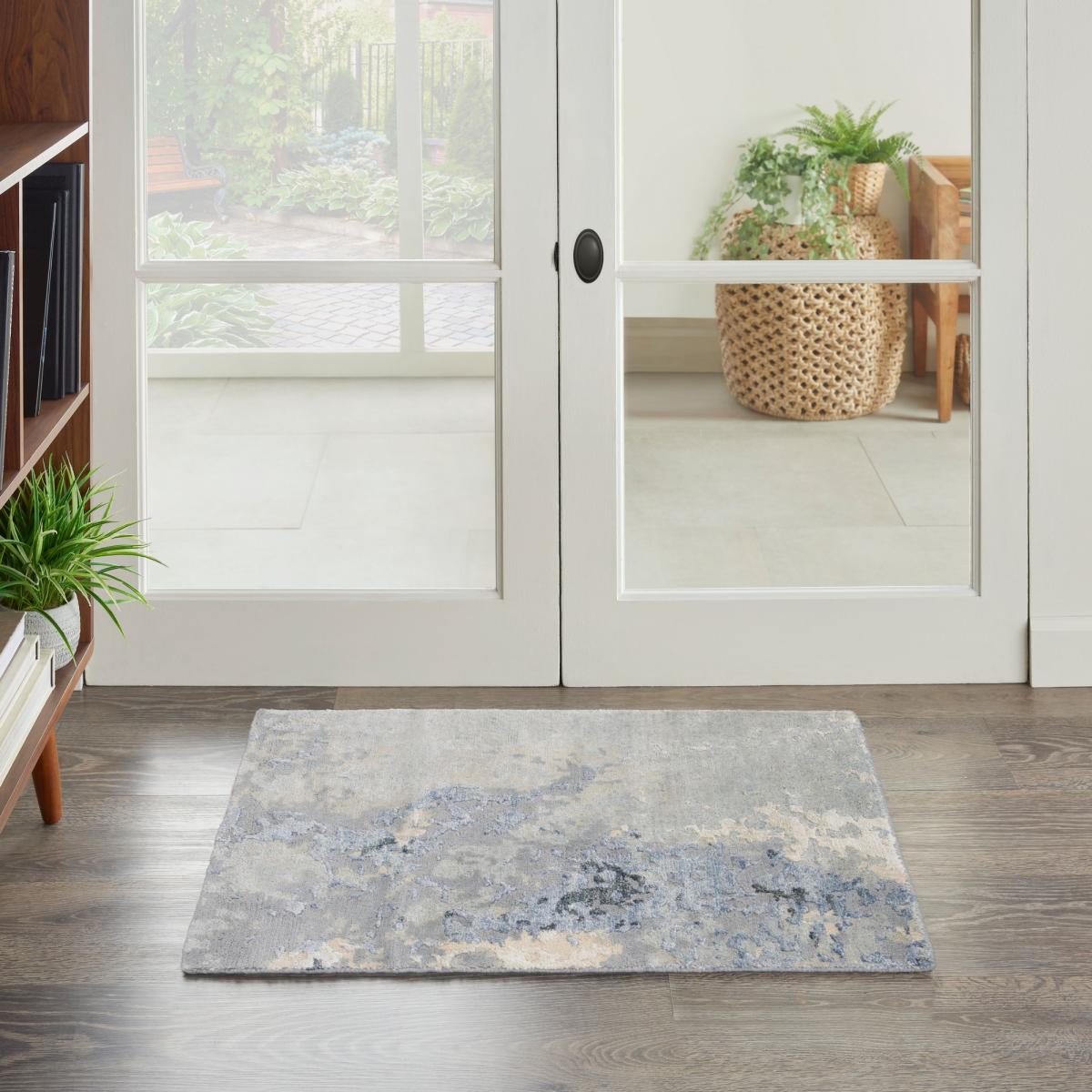 SHA21 Silk Shadows Abstract Rugs by Nourison in Blue Sky&nbsp;168x226cm – image 3